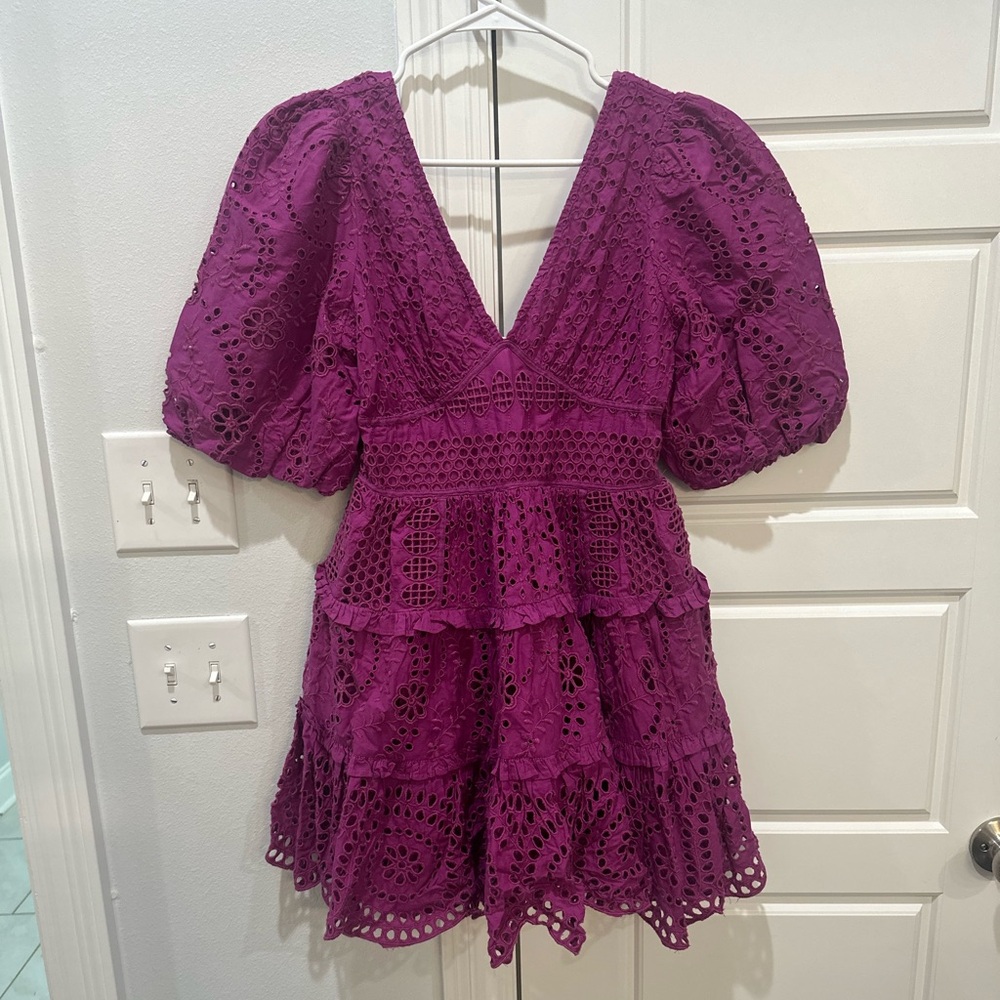 Elegant Purple Lace Women's Dress